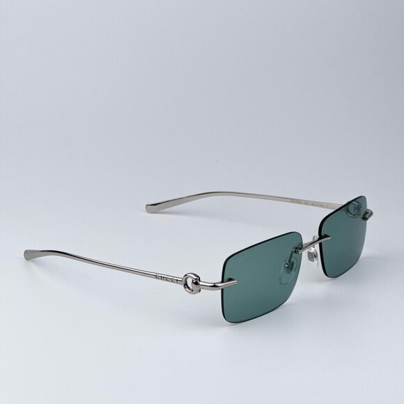 Gucci GG1703S 002 Men BRAND NEW Sunglasses Silver Green Mirror Rectangle - Picture 5 of 14